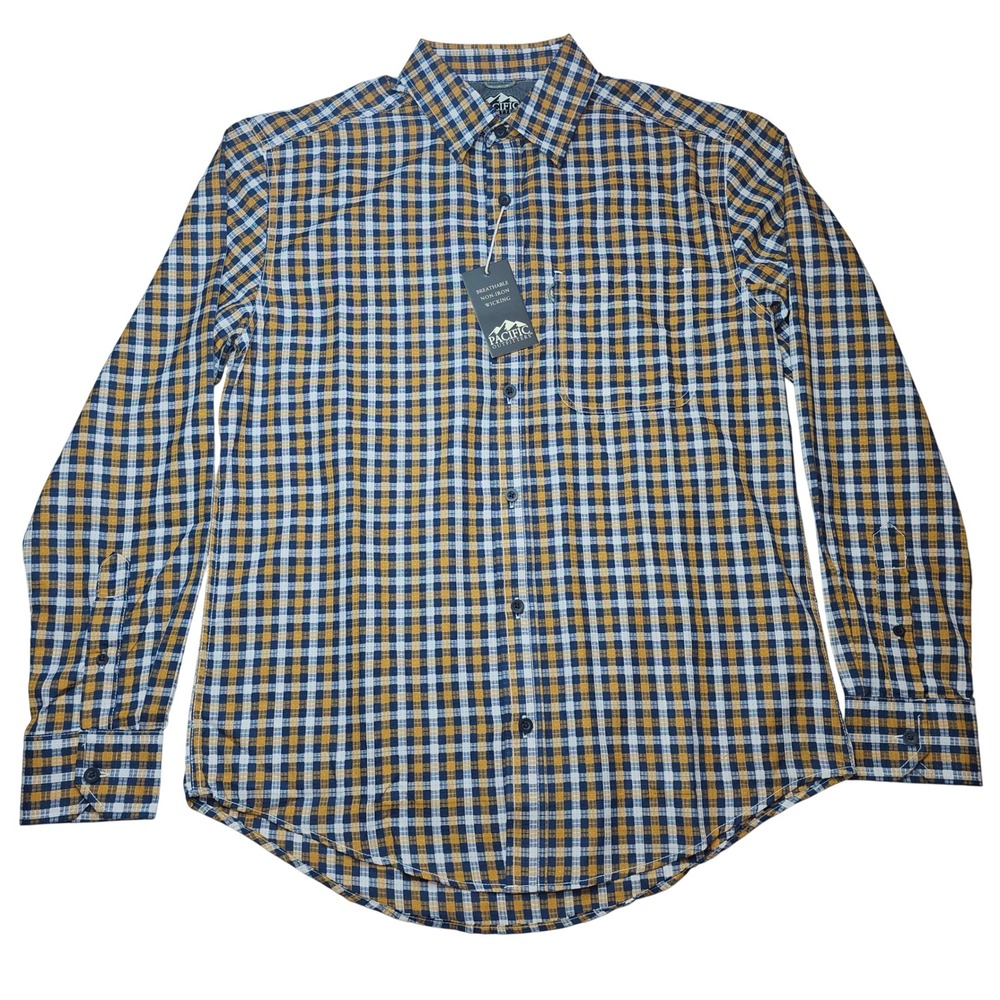 NWT Pacific Outfitters Men's Plaid Flannel Shirt Long Sleeve Button Down Small